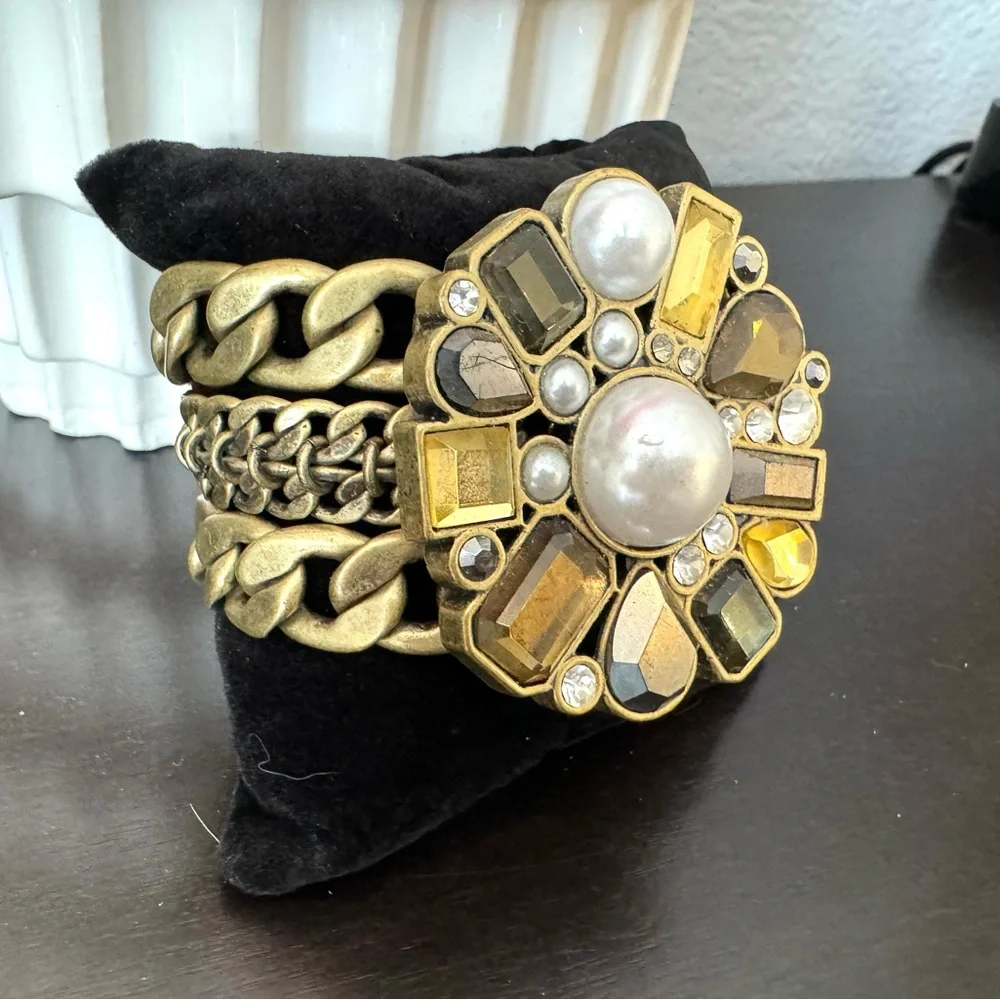 Lia Sophia Gold-Tone Medallion Statement Bracelet